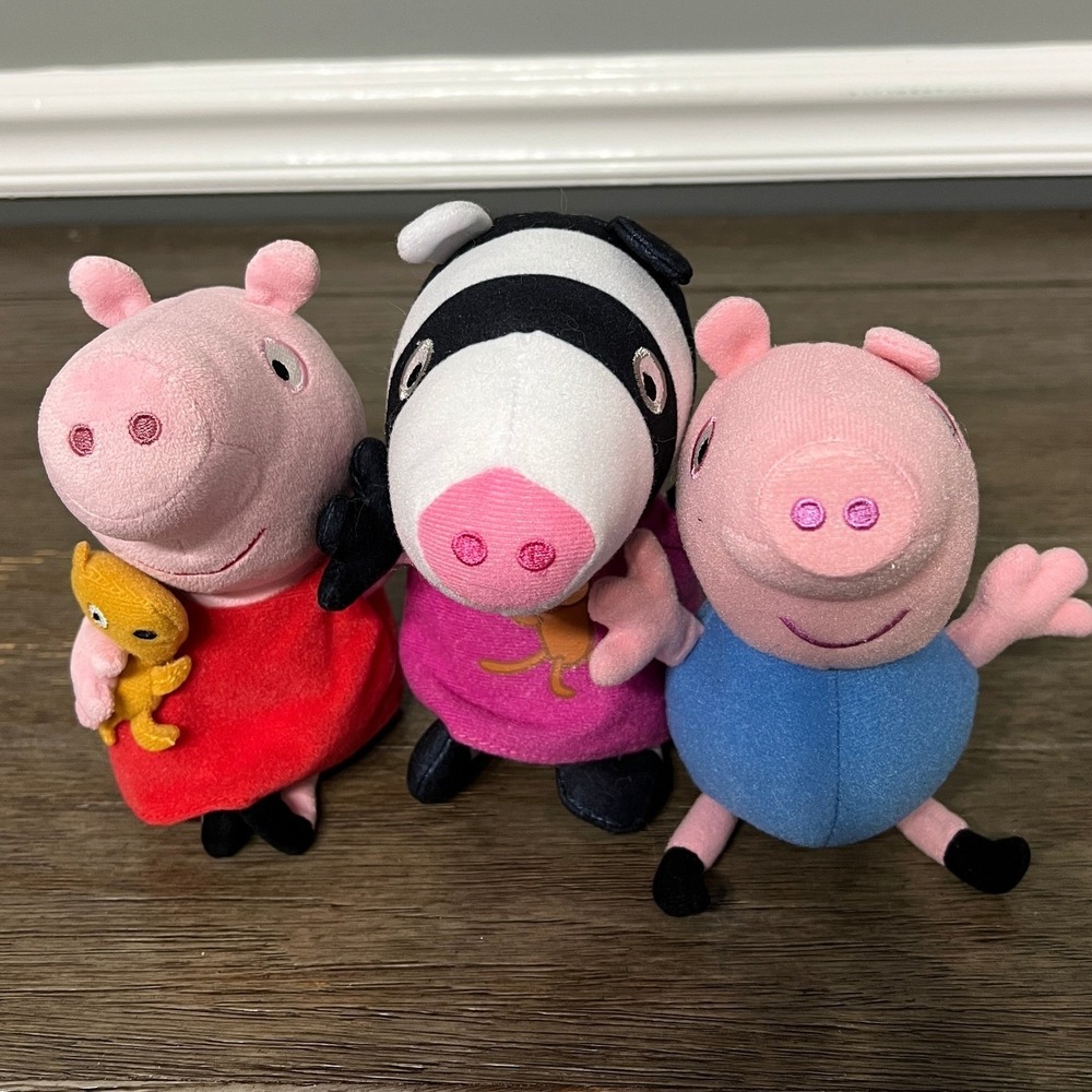 Peppa Pig Plush Toy Set Peppa Pig, George, and Zoe Zebra Stuffed Animals